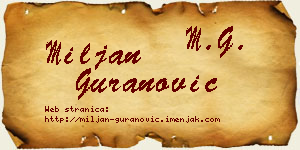 Miljan Guranović vizit kartica